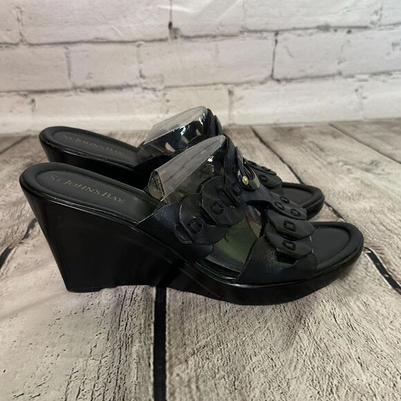 St. John's Bay Black Wedges, Size 8, NWT - Picture 5 of 7